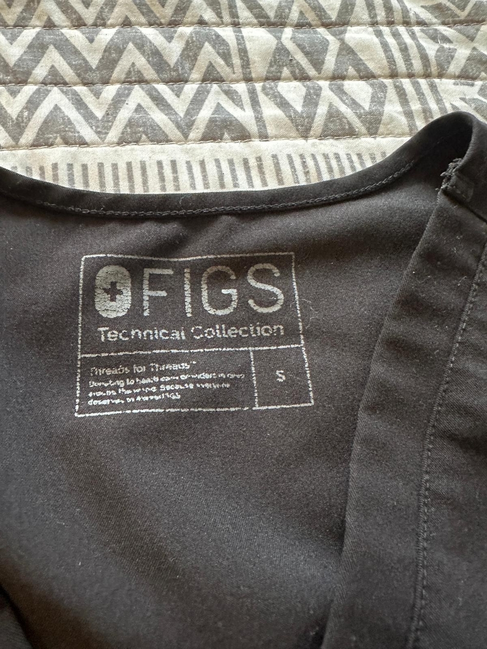Figs Black Womens Scrub Top Casma Small